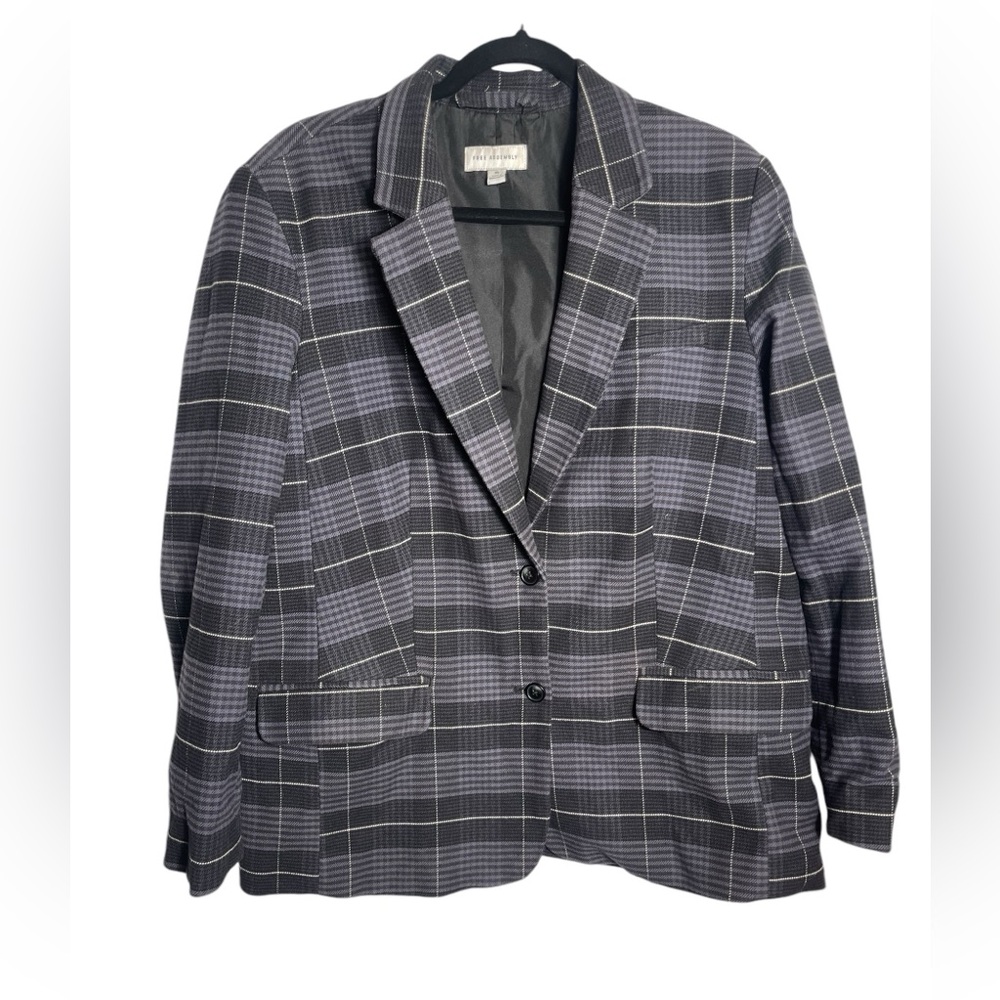 Free Assembly blazer size XL black & blue plaid classic jacket blazer 🖤🖤